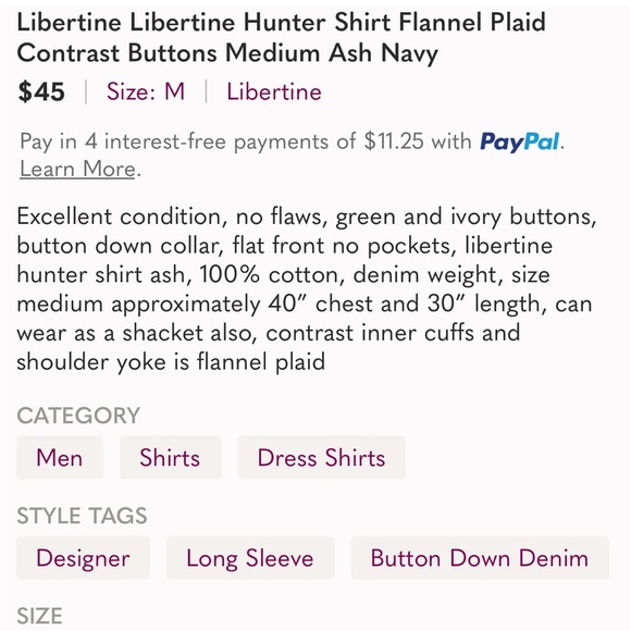 Libertine Libertine Hunter Ash Button Down Shirt Medium - Picture 8 of 8